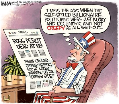 Political Cartoon U.S. Trump Epstein Ross Perot Billionaire Politicians