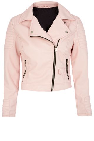 Primark Pink Padded Shoulder PU Biker, £25