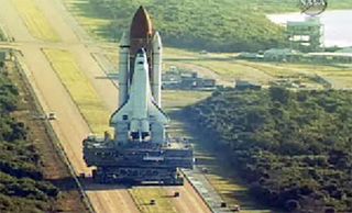 Space Shuttle Atlantis Rolls to Launch Pad