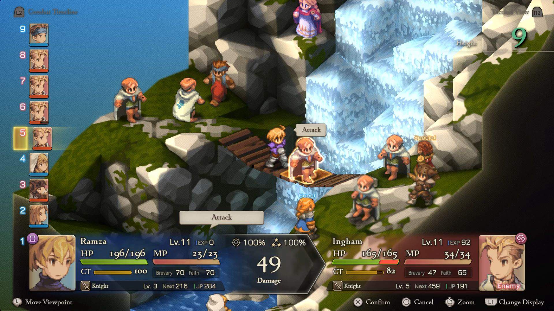 In-game screenshot of a battle in Final Fantasy Tactics: The Ivalice Chronicles