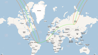 The global path of the partial solar eclipse on March 29, 2025.