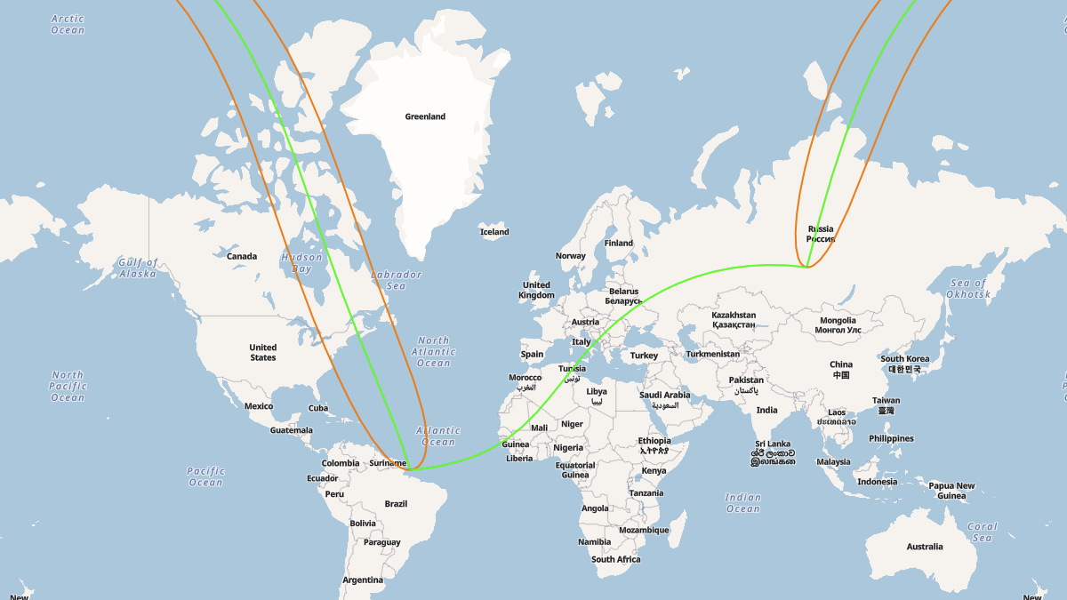 The global path of the partial solar eclipse on March 29, 2025.