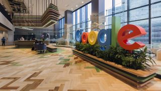 google logo in building lobby