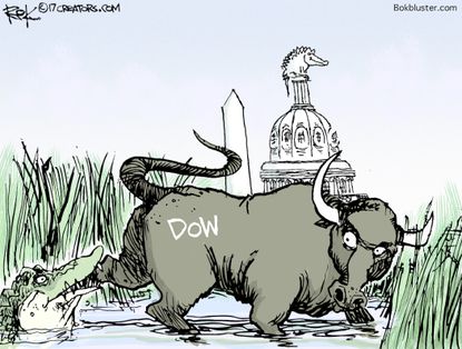 Editorial cartoon U.S. Dow Jones drop economy