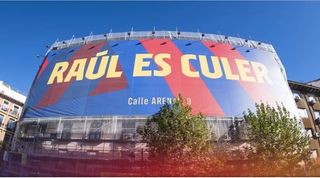 A billboard in Madrid ahead of the opening of the first ever FC Barcelona store in the Spanish capital.