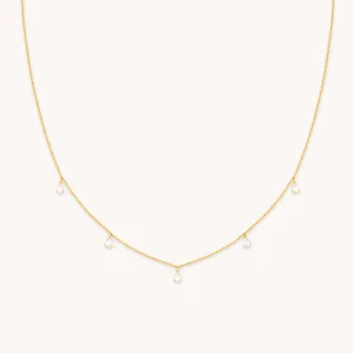 CRYSTAL CHARM NECKLACE IN GOLD