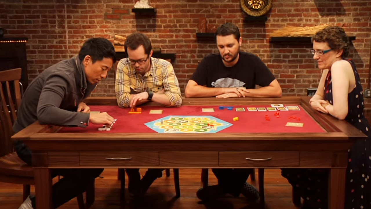 Wil Wheaton and friends play Settlers of Catan