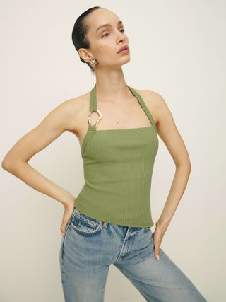 Green Backless Sweater