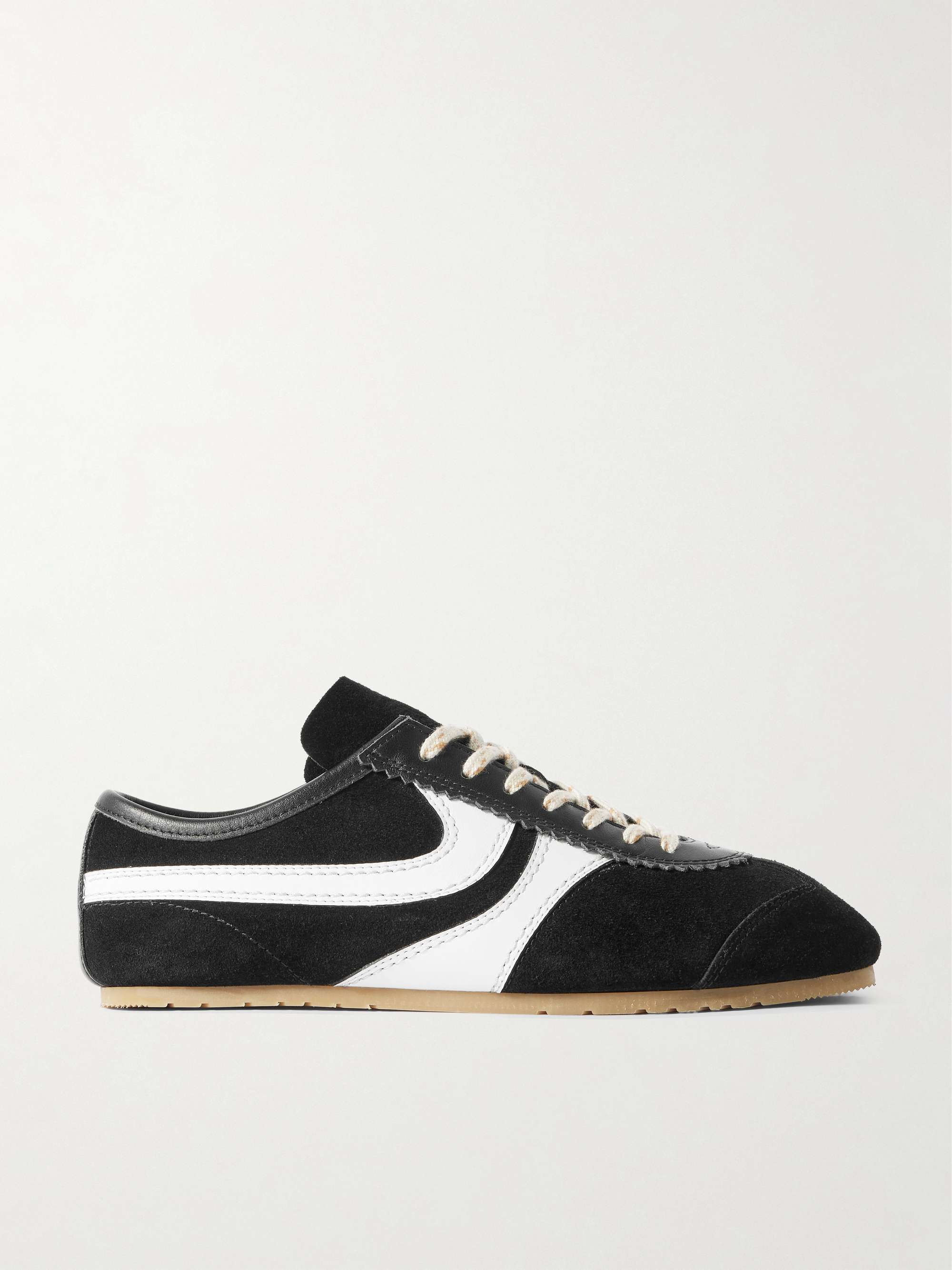 Leather-Trimmed Suede Sneakers