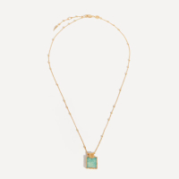 Missoma 18ct Gold-Plated Vermeil Silver Amazonite Lena Charm Pendant Necklace: $175