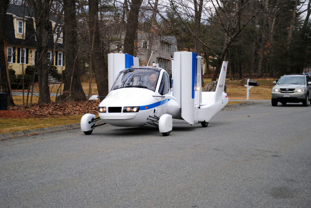 Terrafugia's Transition takes a test drive on the road.