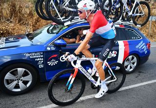 El campeón francés Kevin Geniets en su Wilier personalizado en la Vuelta a España 2024