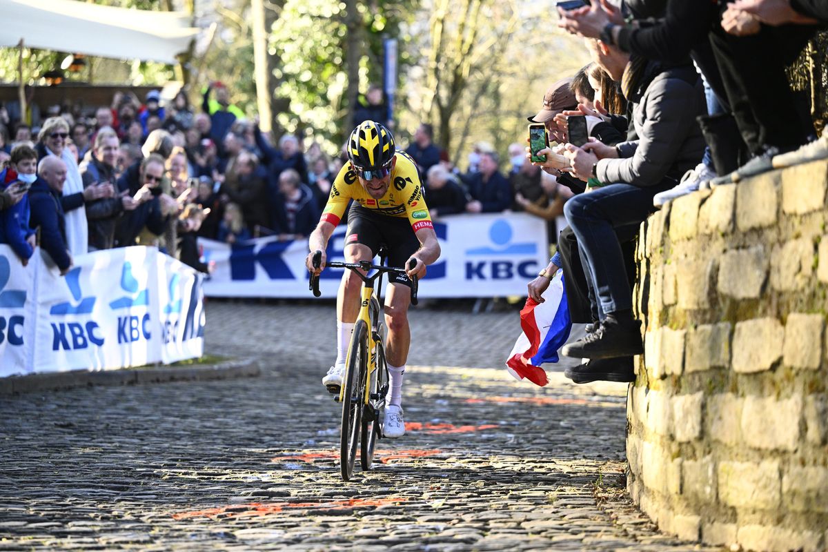 Omloop Het Nieuwsblad 2022 77th Edition Gent Ninove 2042 km 26022022 Tiesj Benoot BEL Team Jumbo Visma photo Gregory Van GansenSprintCyclingAgency2022