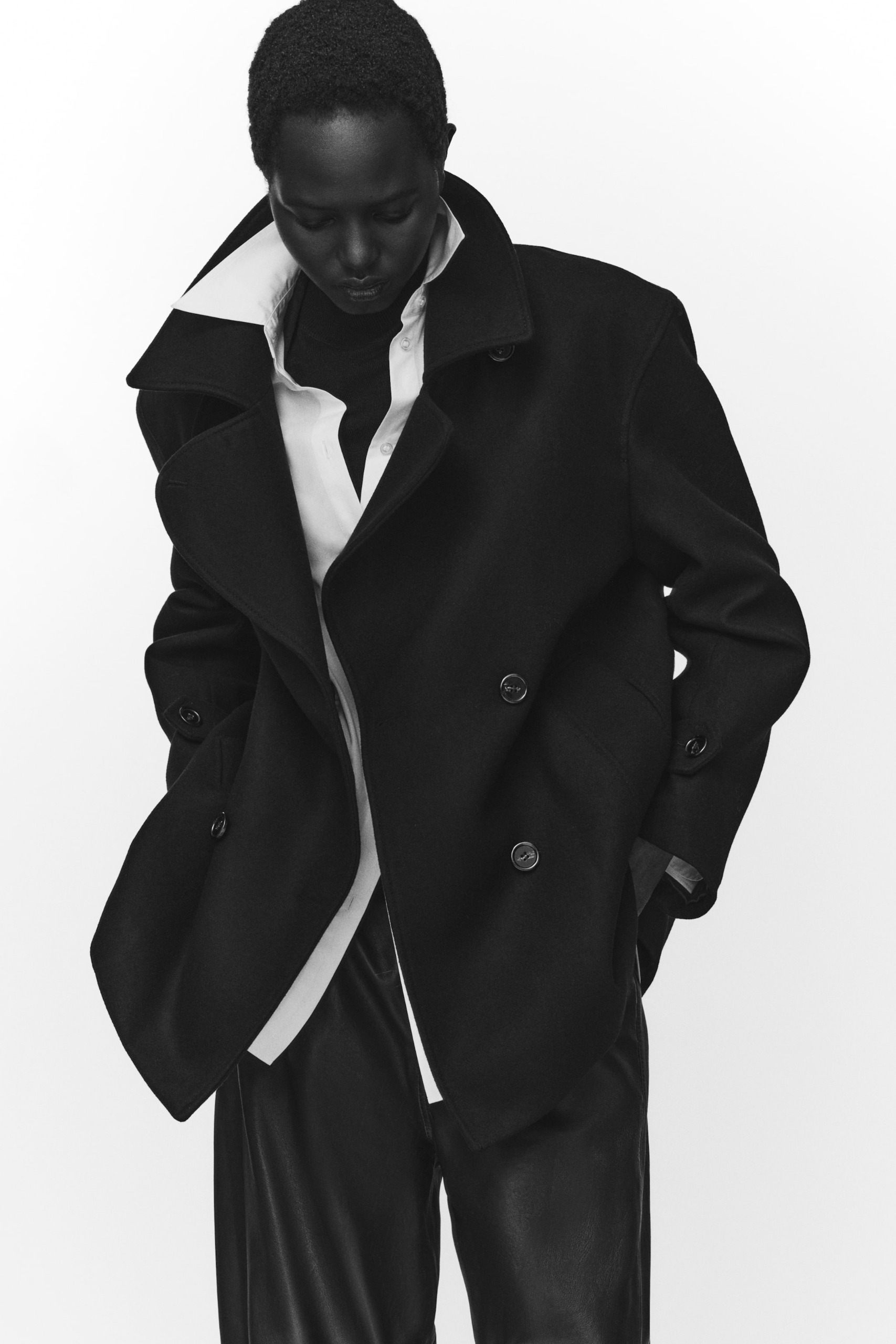 Double-Breasted Wool-Blend Coat