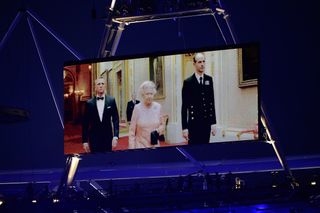 Queen Elizabeth II with Daniel Craig for the Olympics opening ceremony