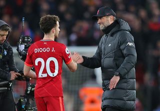 Diogo Jota and Jurgen Klopp