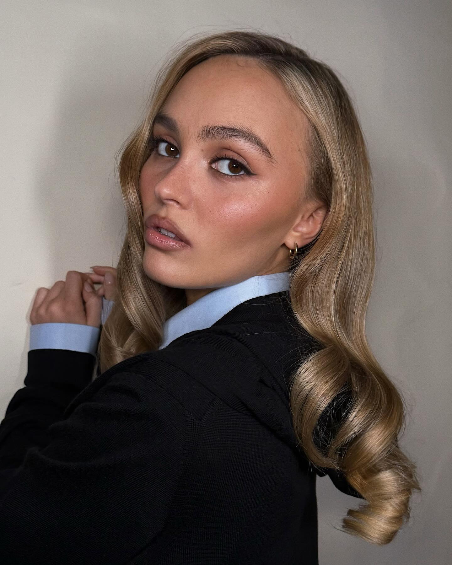 Lily Rose Depp with mocha bronde hair colour