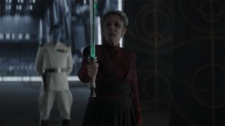 Still from the Star Wars T.V. series Ahsoka (season 1, episode 8). Morgan Elsbeth acquires dark powers.