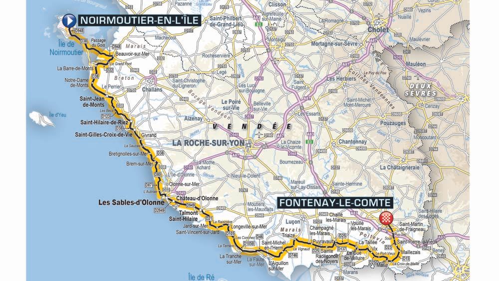 Tour de France 2018 stage 1 map
