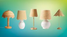 a selection of scalloped table lamps