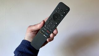 Sony Bravia 9 remote control held in hand