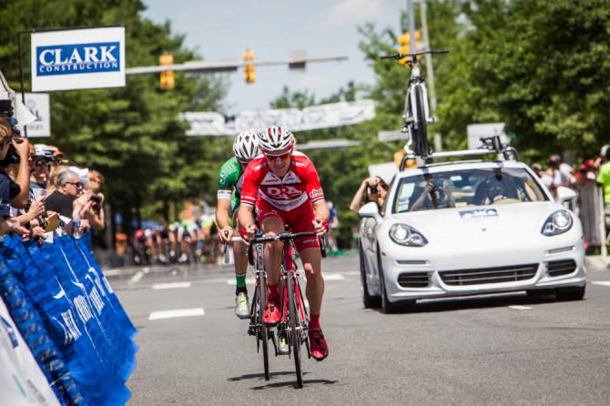 Jonathan Cantwell (Drapac) leading the final break of the day.