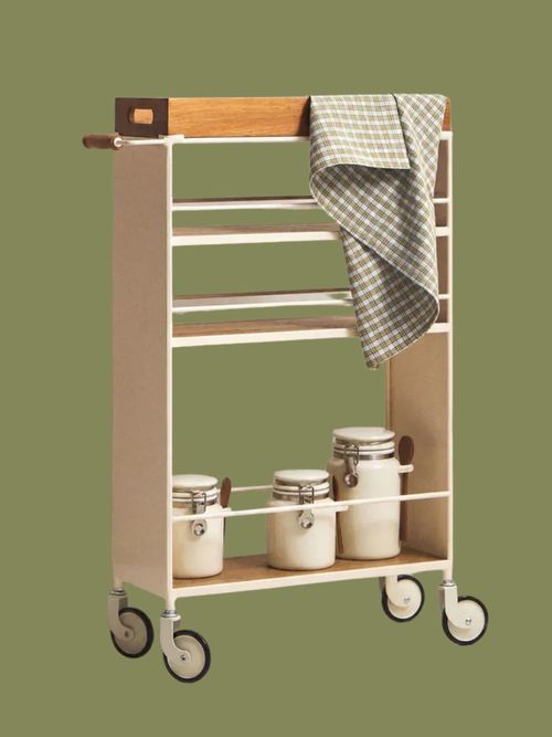 Metal and Wooden Storage Trolley