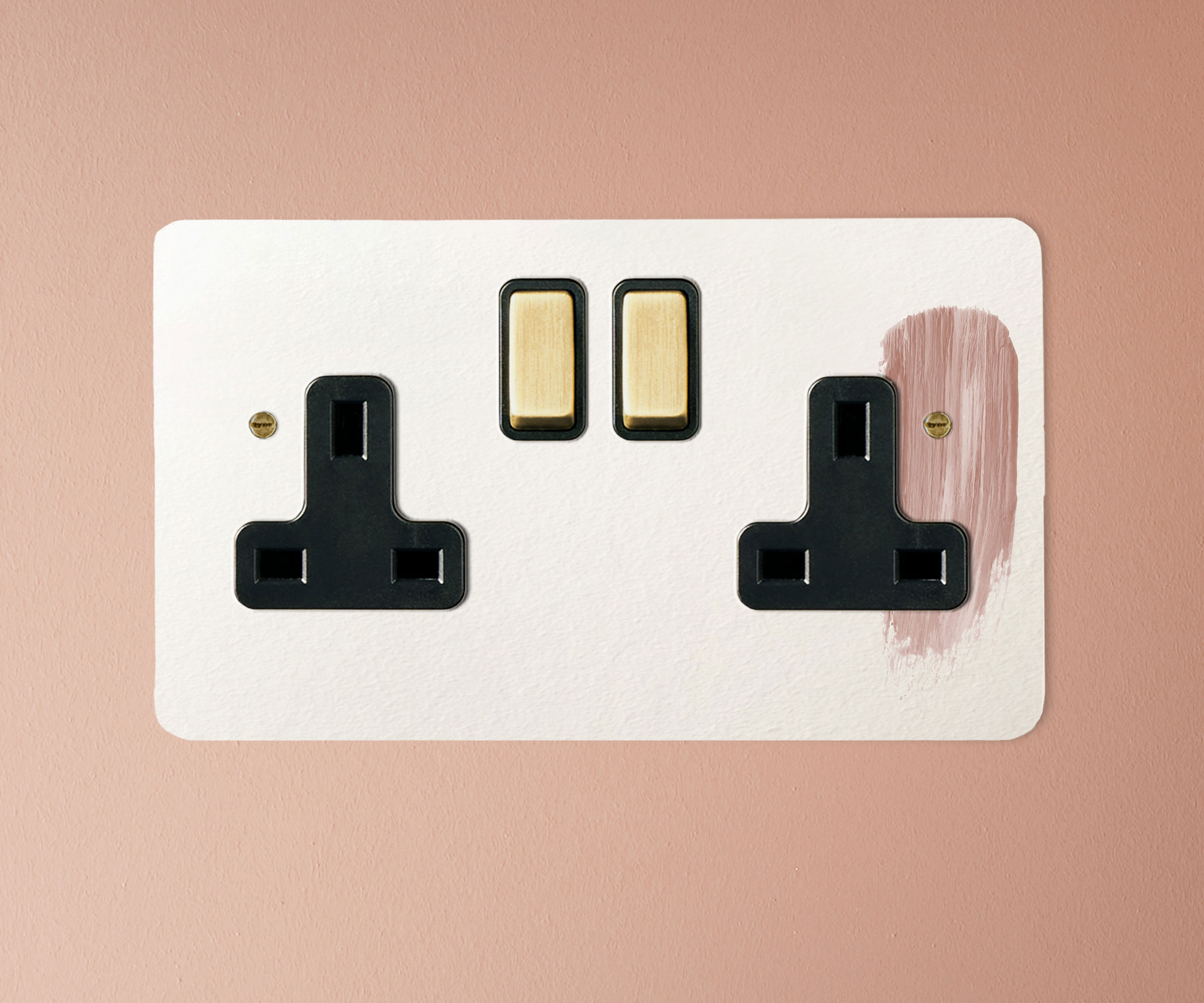 double electrical paintable socket
