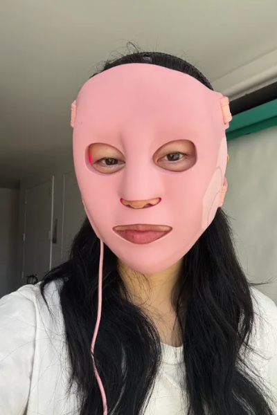 Belle Z., a Marie Claire tester, tests the MZ Skin LightMAX Supercharged LED Mask 2.0
