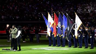 LAS VEGAS, NEVADA - NOVEMBER 17: The War and Treaty perform the national anthem before the game between the Las Vegas Raiders and the Dallas Cowboys at Allegiant Stadium on November 17, 2025 in Las Vegas, Nevada. (Photo by Christian Petersen/Getty Images)