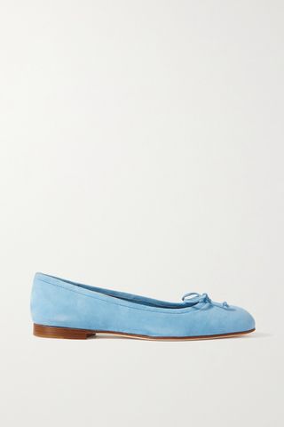 Veralli Bow-Detailed Suede Ballet Flats
