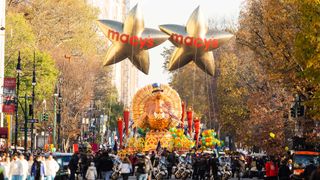 A view of the Turkey float during the 2022 Macy's Thanksgiving Day Parade on November 24, 2022 in New York City.