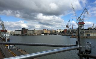 The exhibition took place right on the harbour, in the developing district of Jätkäsaari