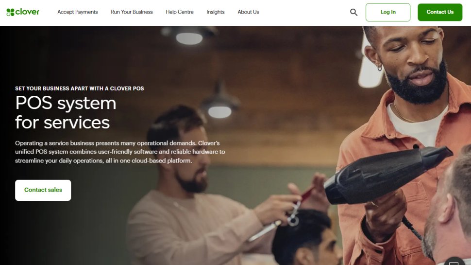 Website screenshot of Clover (March, 2026)