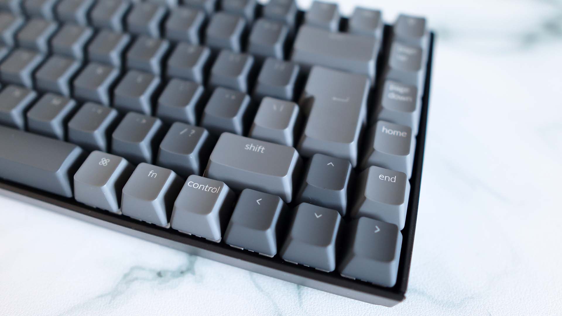 Keychron K2 gaming keyboard pictured on a desk