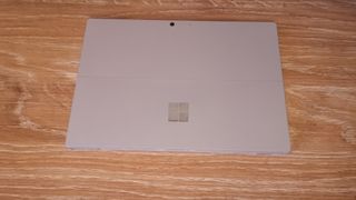 A Microsoft Surface Pro 7 Plus as viewed from the rear