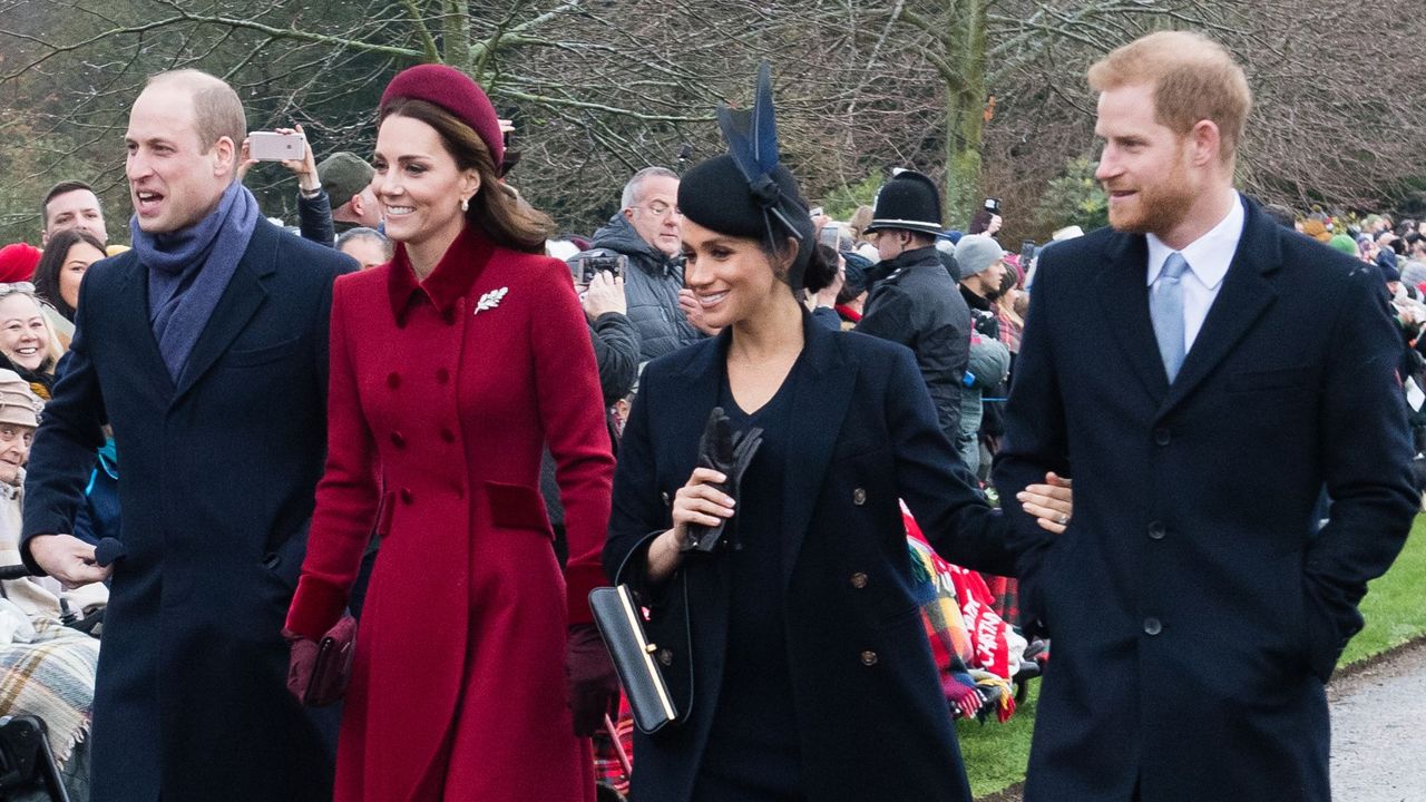 The Prince and Princess of Wales and the Duke and Duchess of Sussex attend church on Christmas Day in 2018