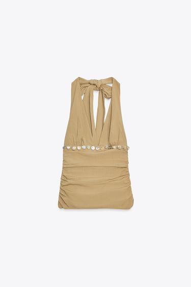 Beaded Halter Top