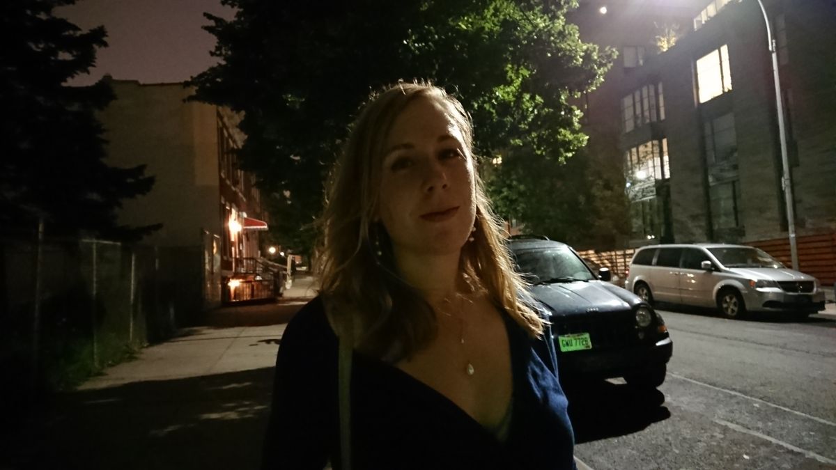 This could be a whole lot worse. Fairly pleased with the low-light performance, though it suffers from the same artifacts that we've seen during the day. Click to view in full resolution