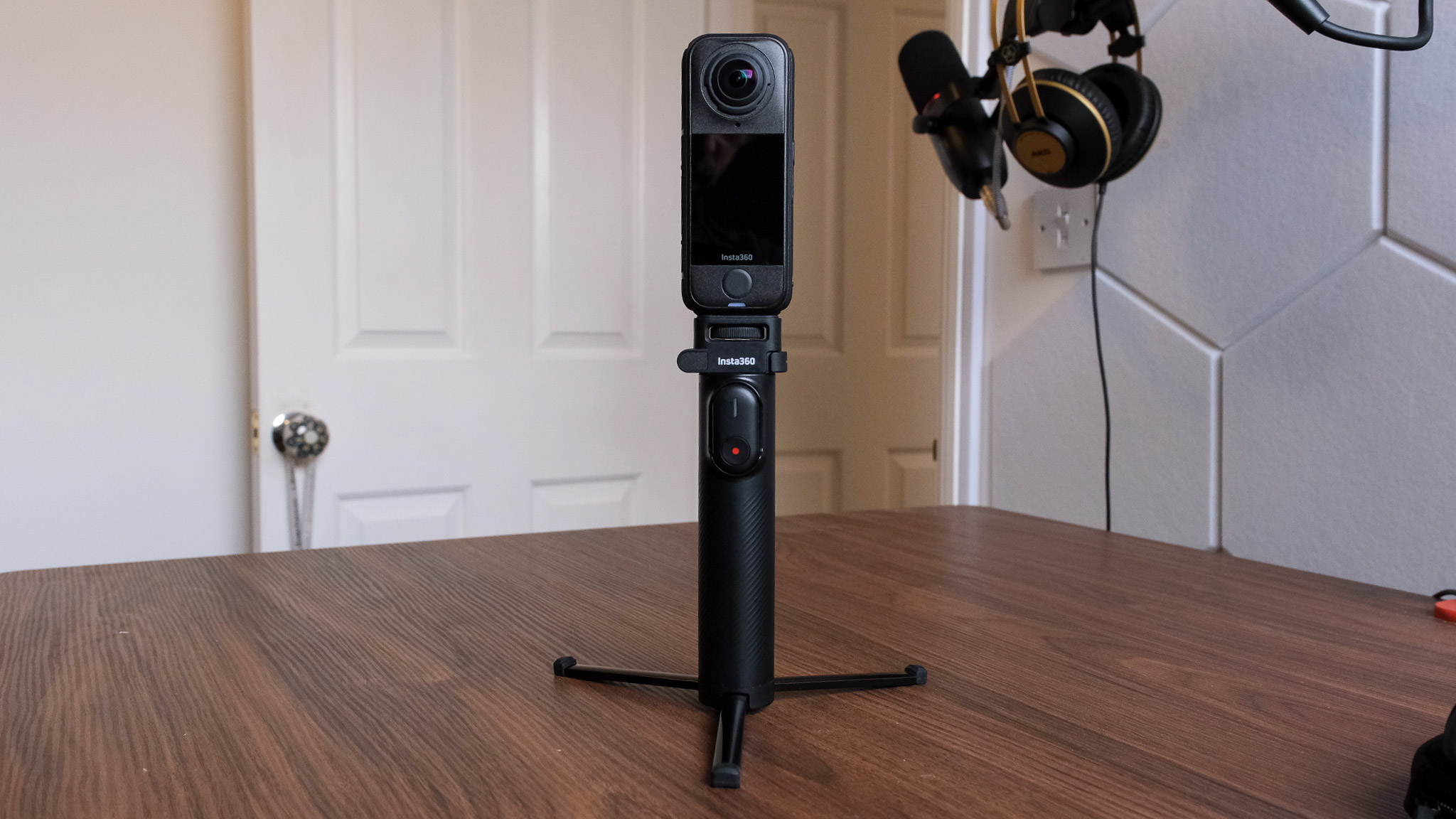 Photo of the Insta360 X4 Air action camera in an office