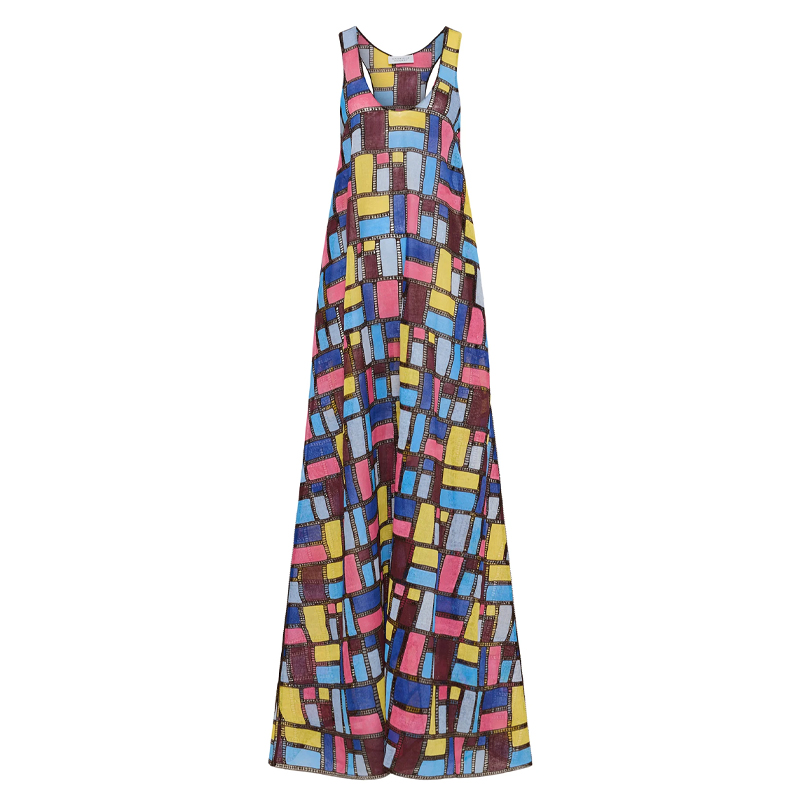 Gabriela Hearst colourful mondrian style maxi dress