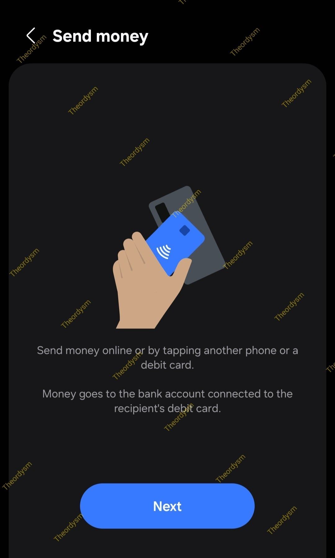 Samsung Wallet send money and installment payment options