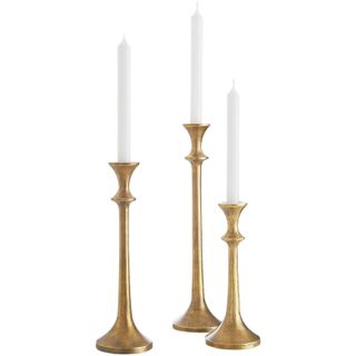 Emmett Antique Brass Taper Candle Holders