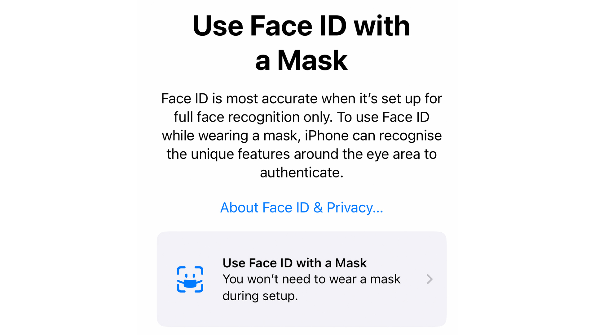 Mask feature on iPhone