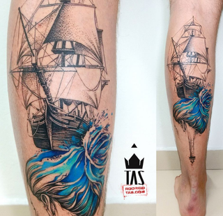 Watercolour tattoo: Rodrigo Tas