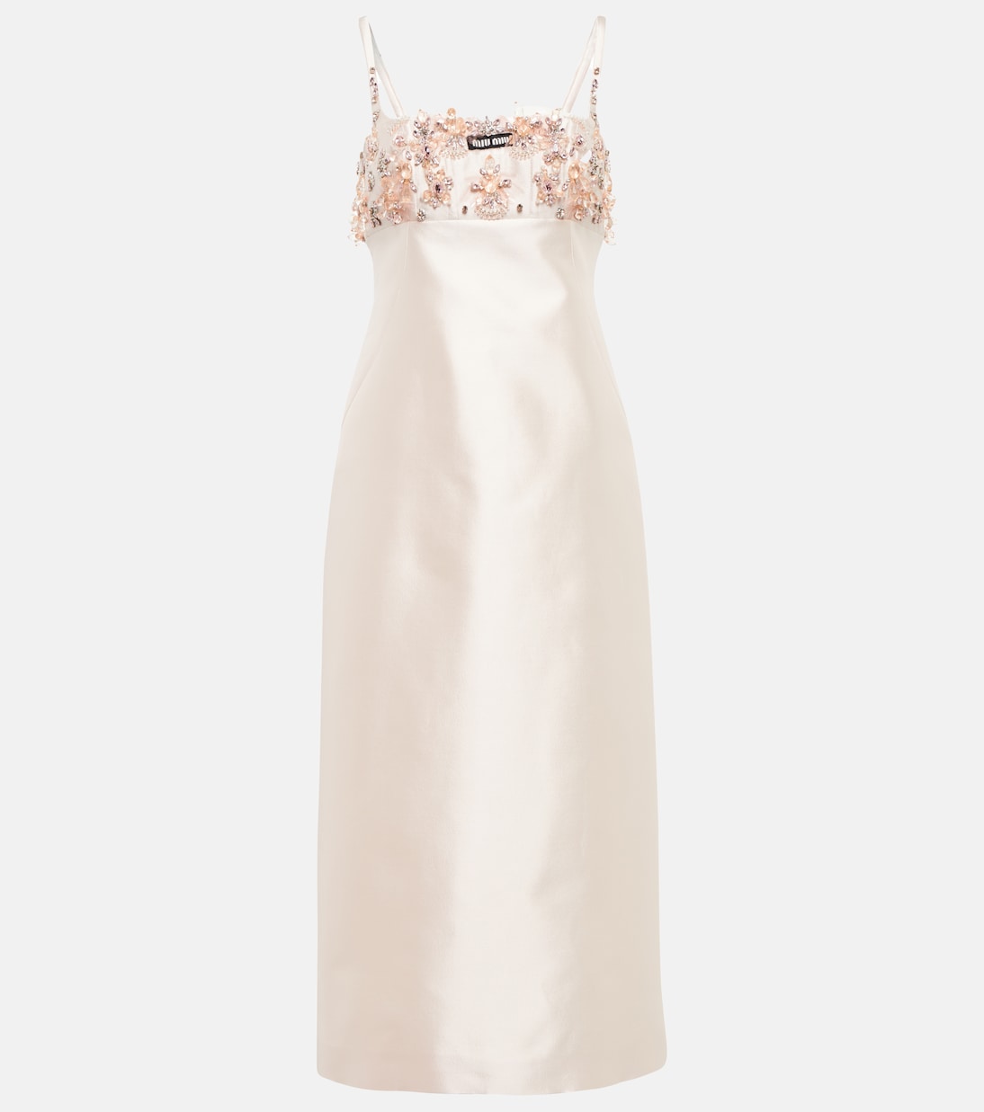 Embellished Silk and Wool Midi Dress