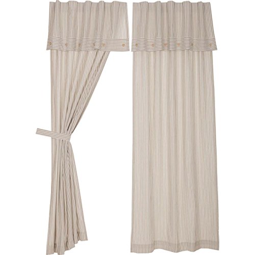 Piper Classics Farmhouse Ticking Stripe Taupe 84&quot; Panels,
