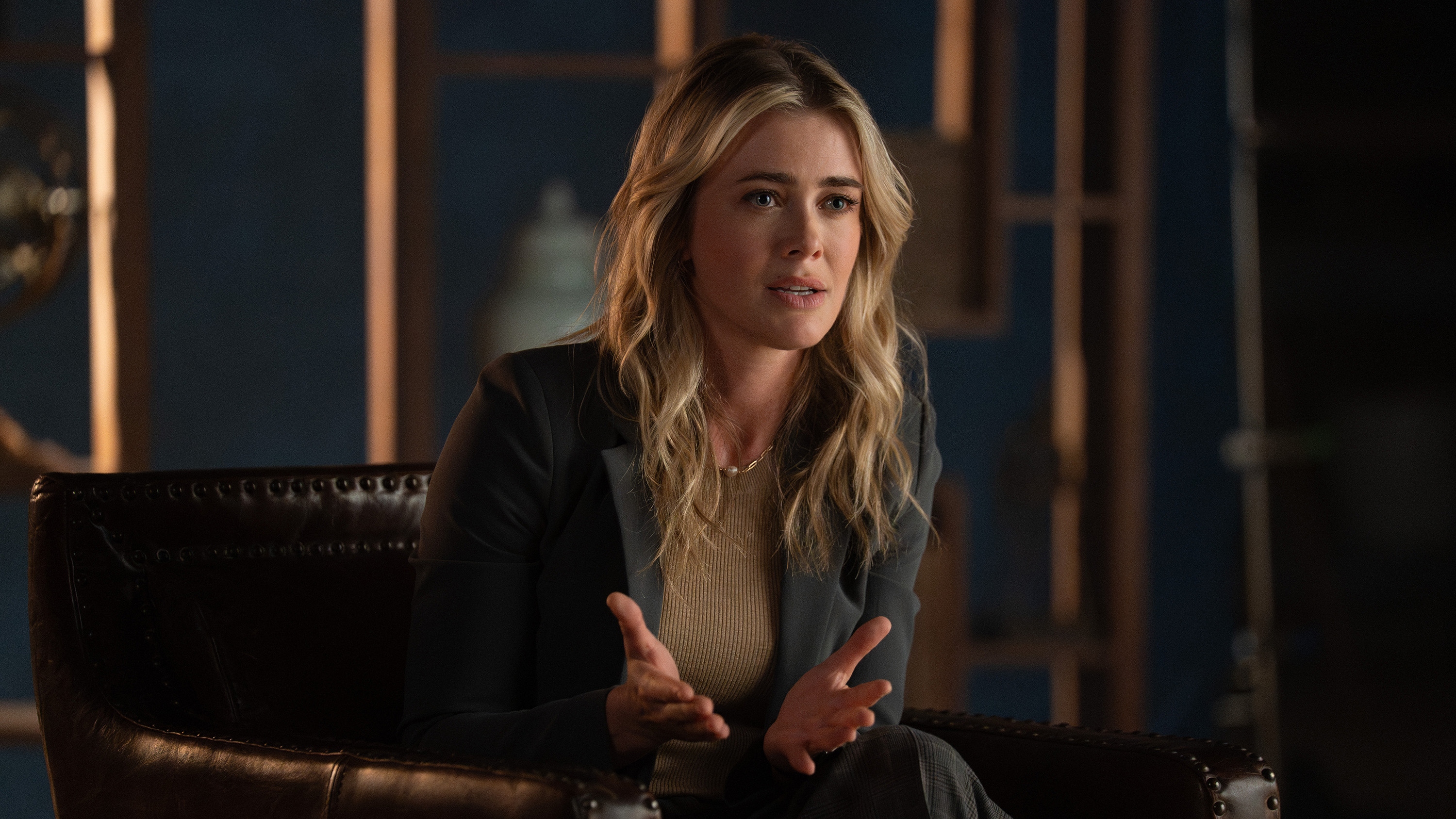 Melissa Roxburgh as Rebecca Henderson in The Hunting Party season 2.