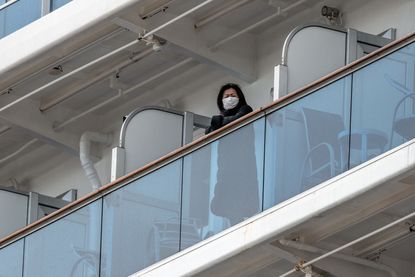 A woman on the quarantined Diamond Princess ship.