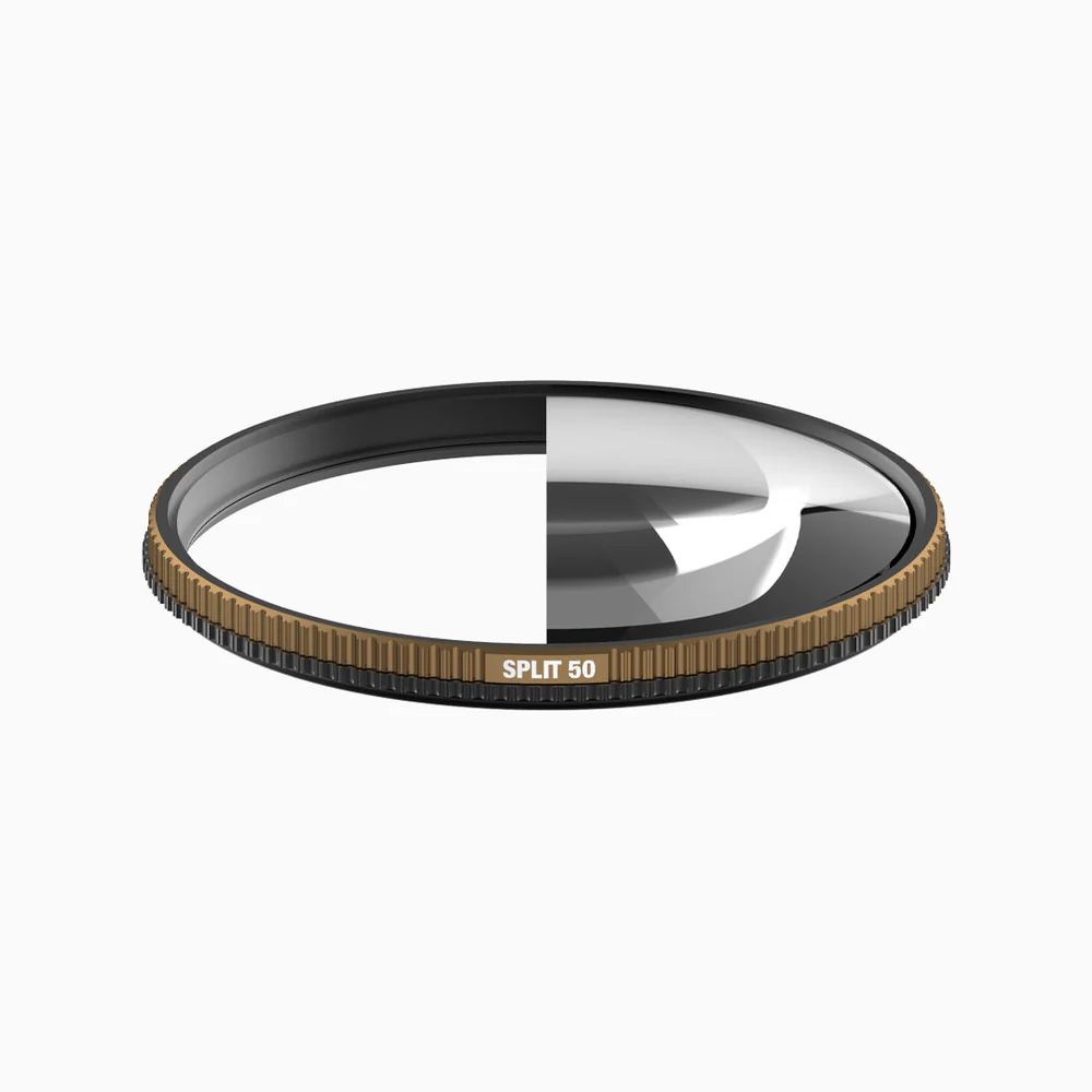 The PolarPro Split 50 is a split diopter filter that magnifies half the frame